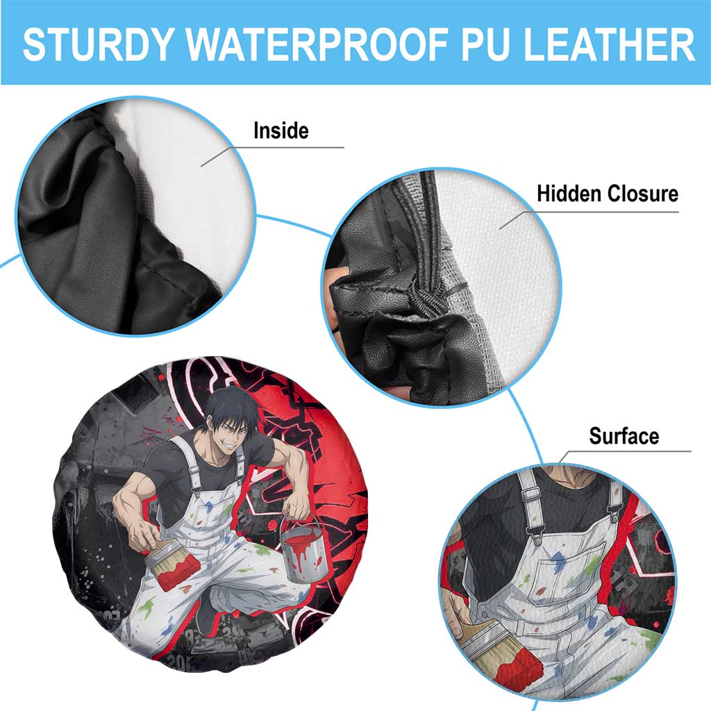 Toji Fushiguro Spare Tire Cover Urban Graffiti Anime Style