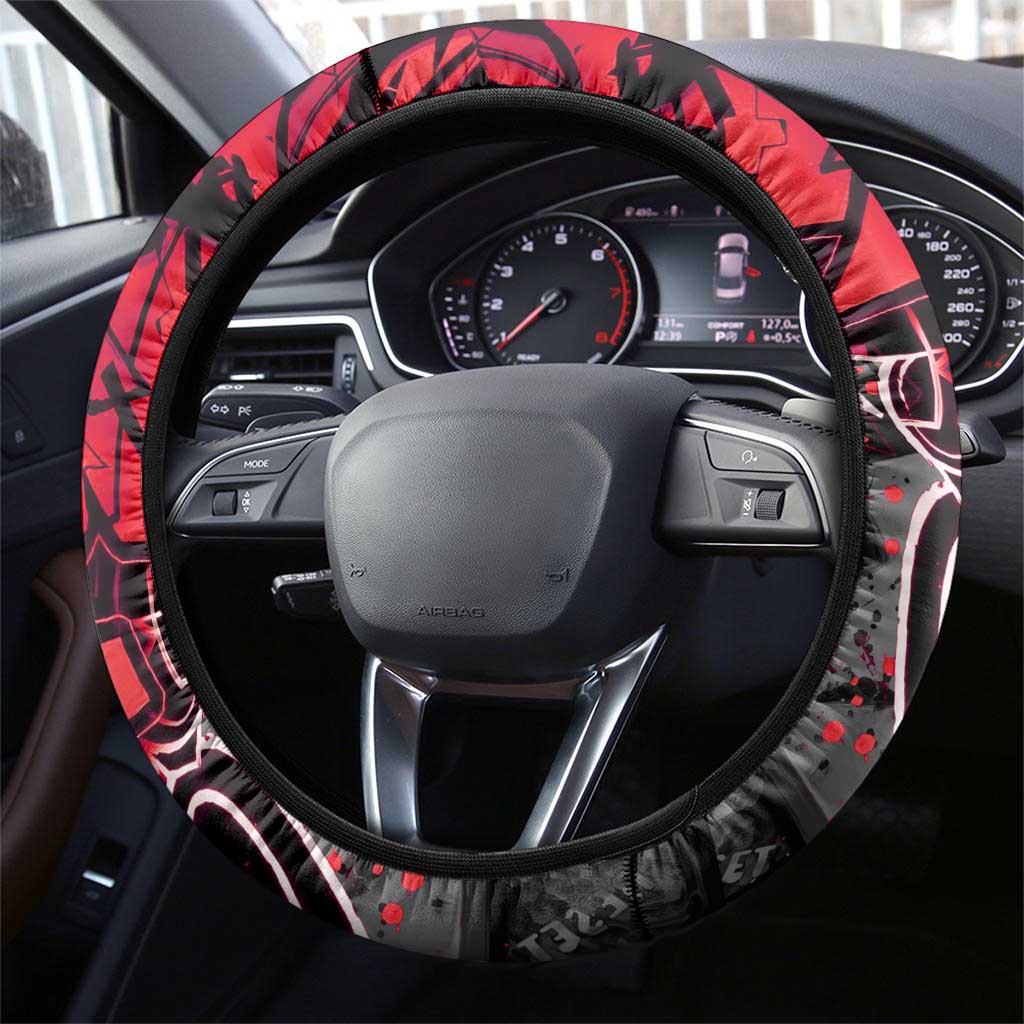 Toji Fushiguro Steering Wheel Cover Urban Graffiti Anime Style