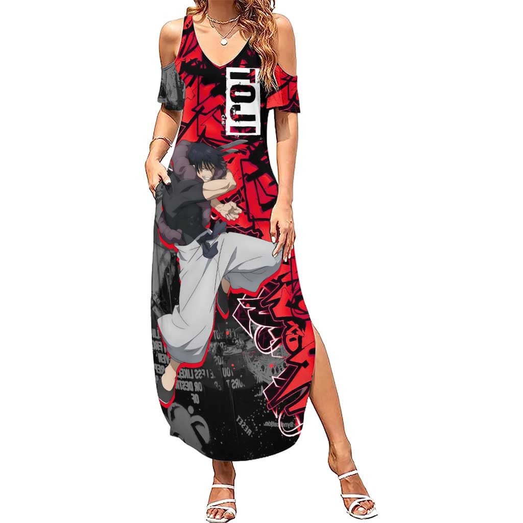 Toji Fushiguro Summer Maxi Dress Urban Graffiti Anime Style