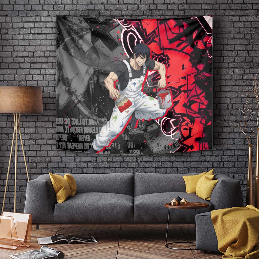 Toji Fushiguro Tapestry Urban Graffiti Anime Style