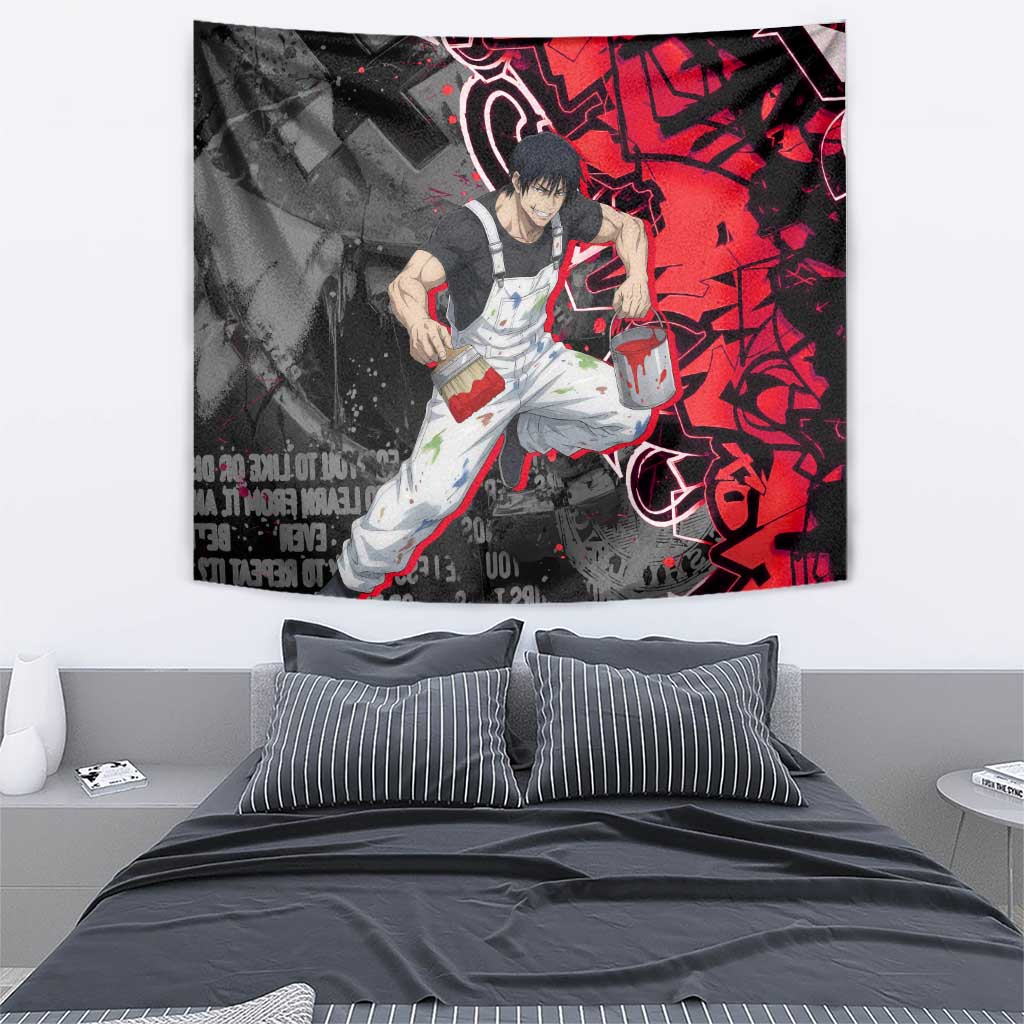 Toji Fushiguro Tapestry Urban Graffiti Anime Style