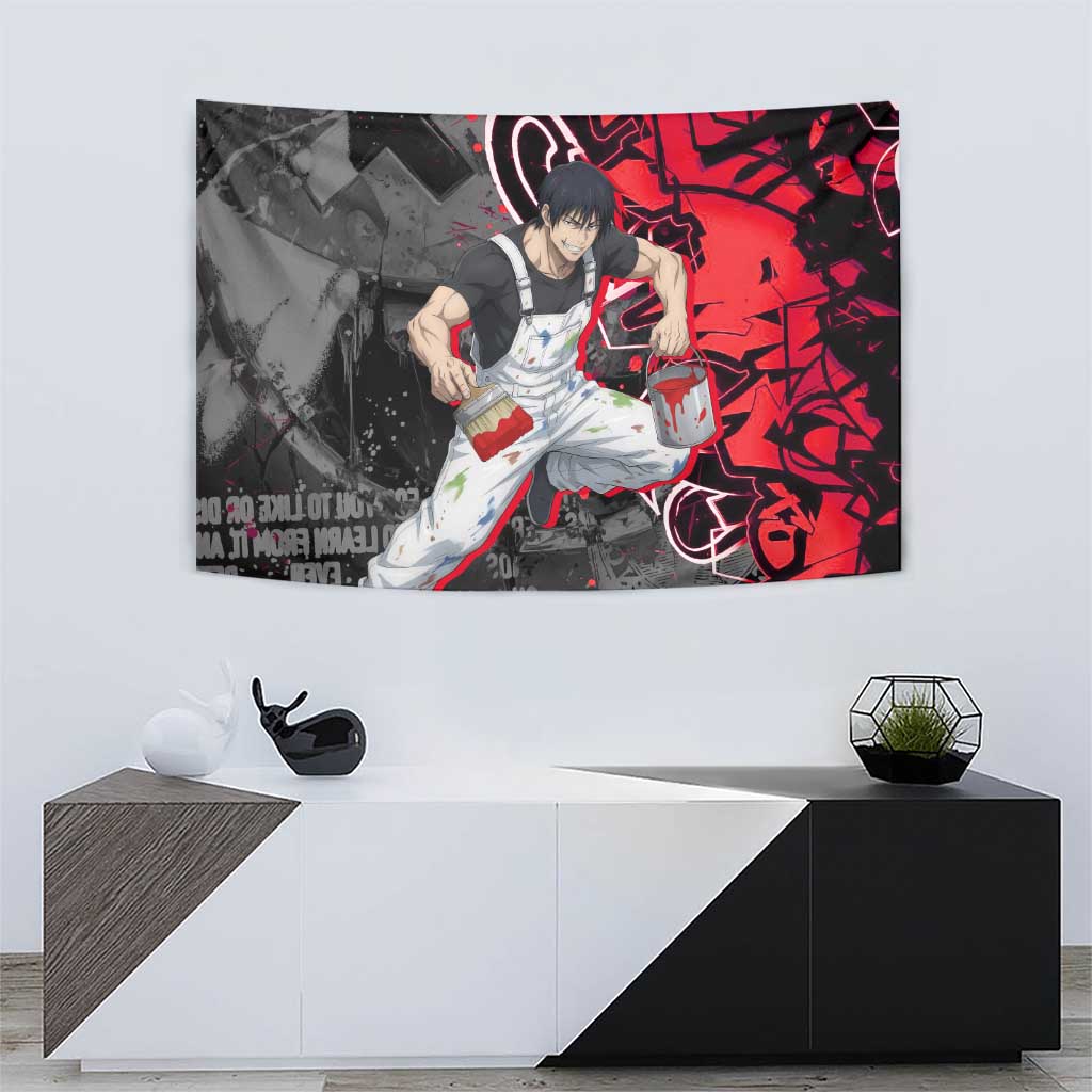 Toji Fushiguro Tapestry Urban Graffiti Anime Style