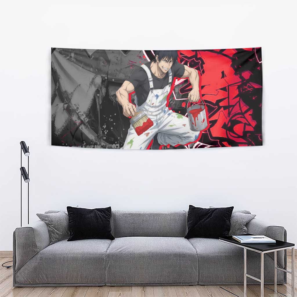 Toji Fushiguro Tapestry Urban Graffiti Anime Style