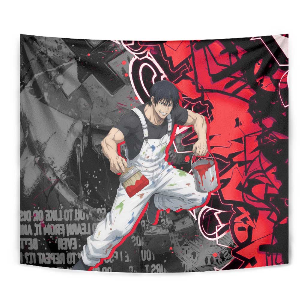 Toji Fushiguro Tapestry Urban Graffiti Anime Style