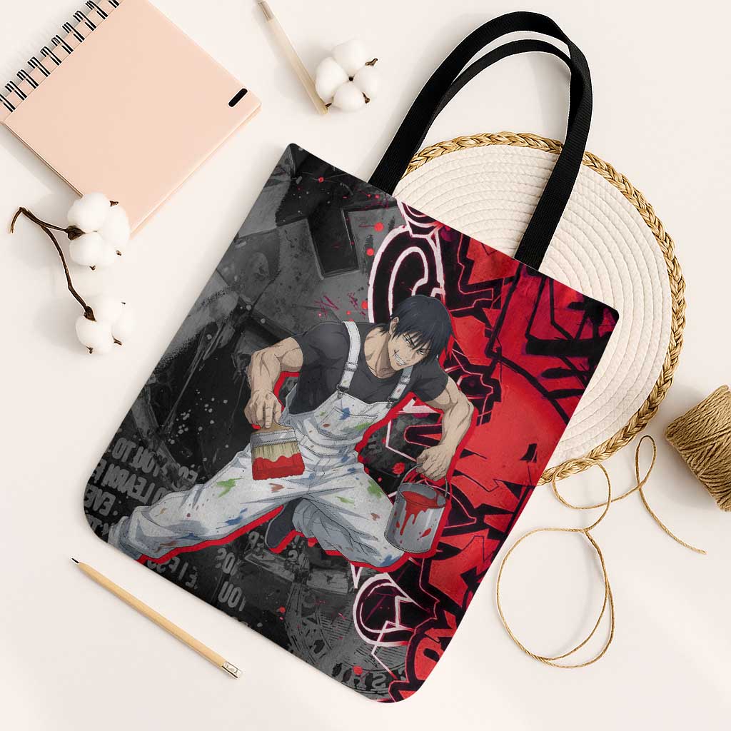 Toji Fushiguro Tote Bag Urban Graffiti Anime Style