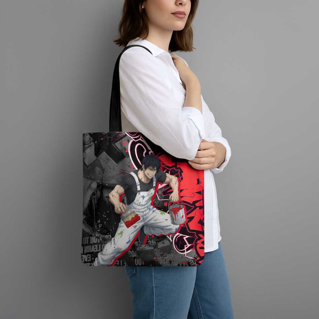 Toji Fushiguro Tote Bag Urban Graffiti Anime Style