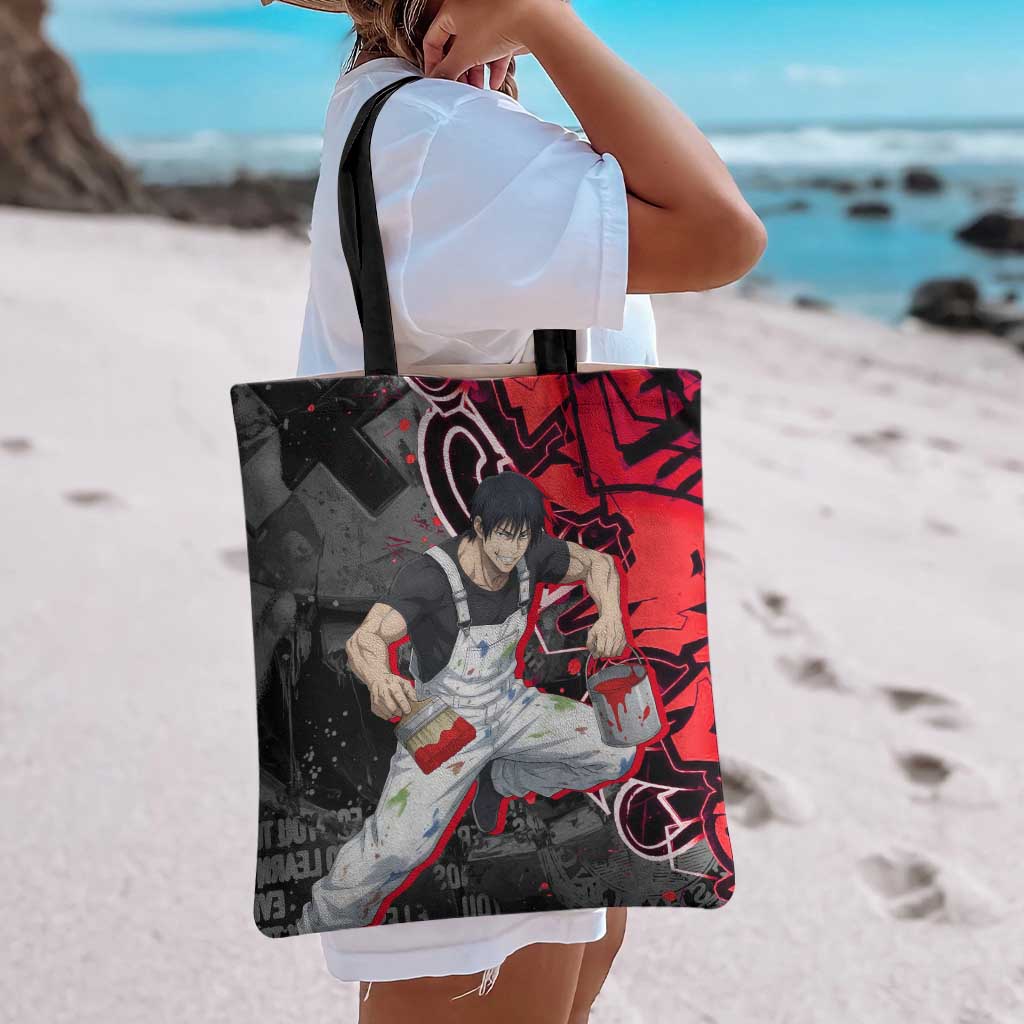 Toji Fushiguro Tote Bag Urban Graffiti Anime Style