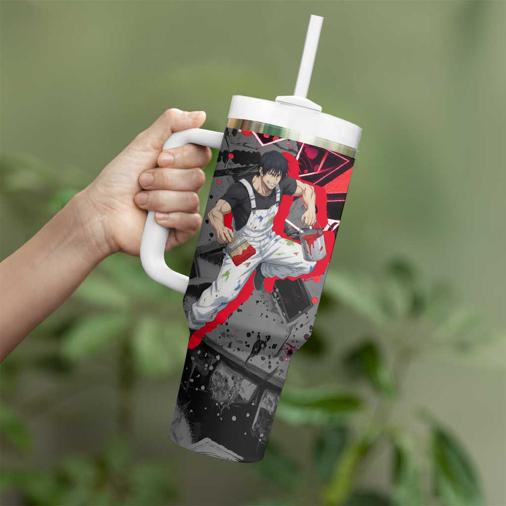 Toji Fushiguro Tumbler With Handle Urban Graffiti Anime Style