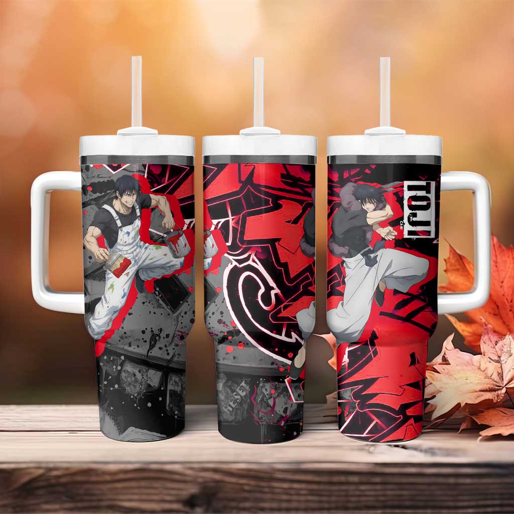 Toji Fushiguro Tumbler With Handle Urban Graffiti Anime Style