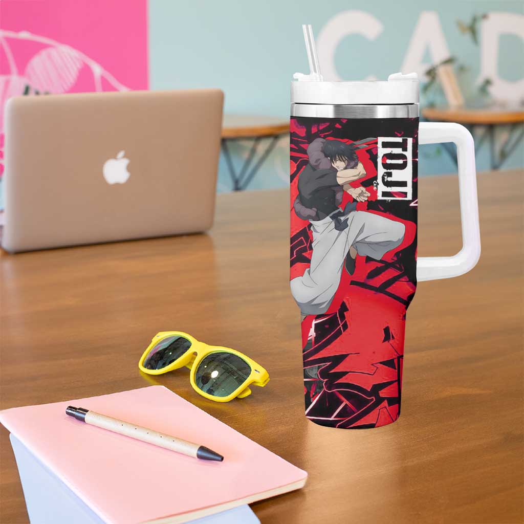 Toji Fushiguro Tumbler With Handle Urban Graffiti Anime Style