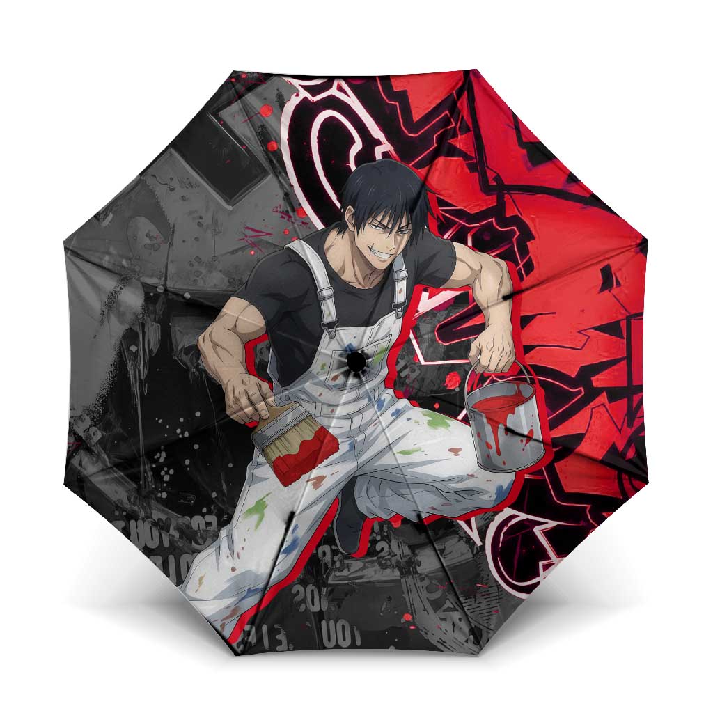 Toji Fushiguro Umbrella Urban Graffiti Anime Style