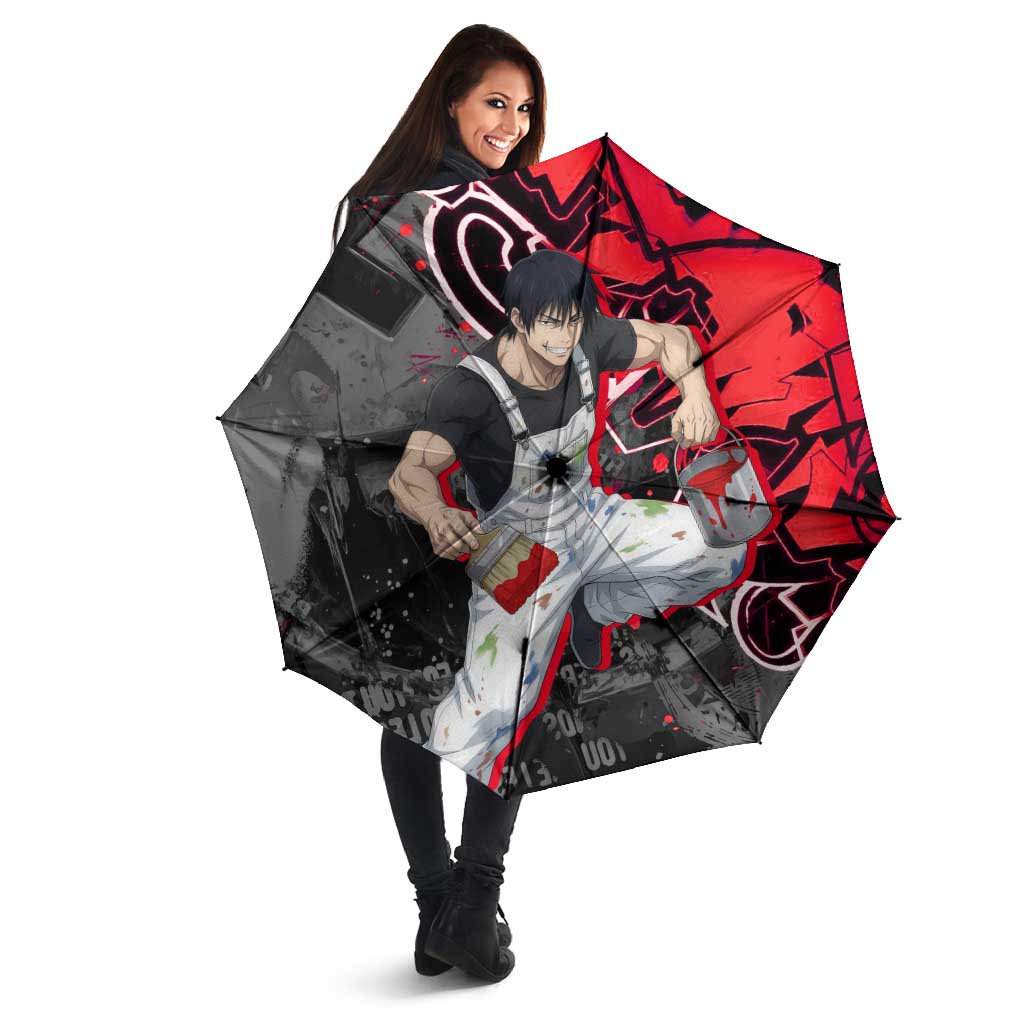 Toji Fushiguro Umbrella Urban Graffiti Anime Style