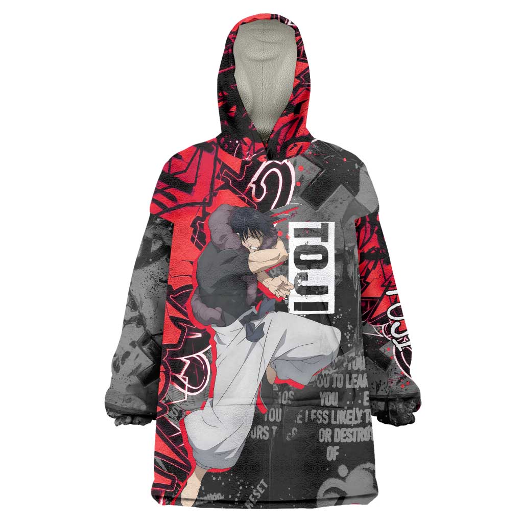 Toji Fushiguro Wearable Blanket Hoodie Urban Graffiti Anime Style
