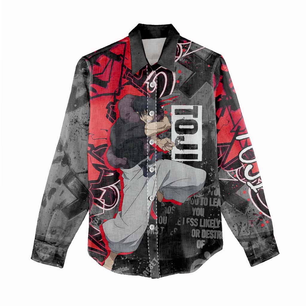 Toji Fushiguro Women Casual Shirt Urban Graffiti Anime Style