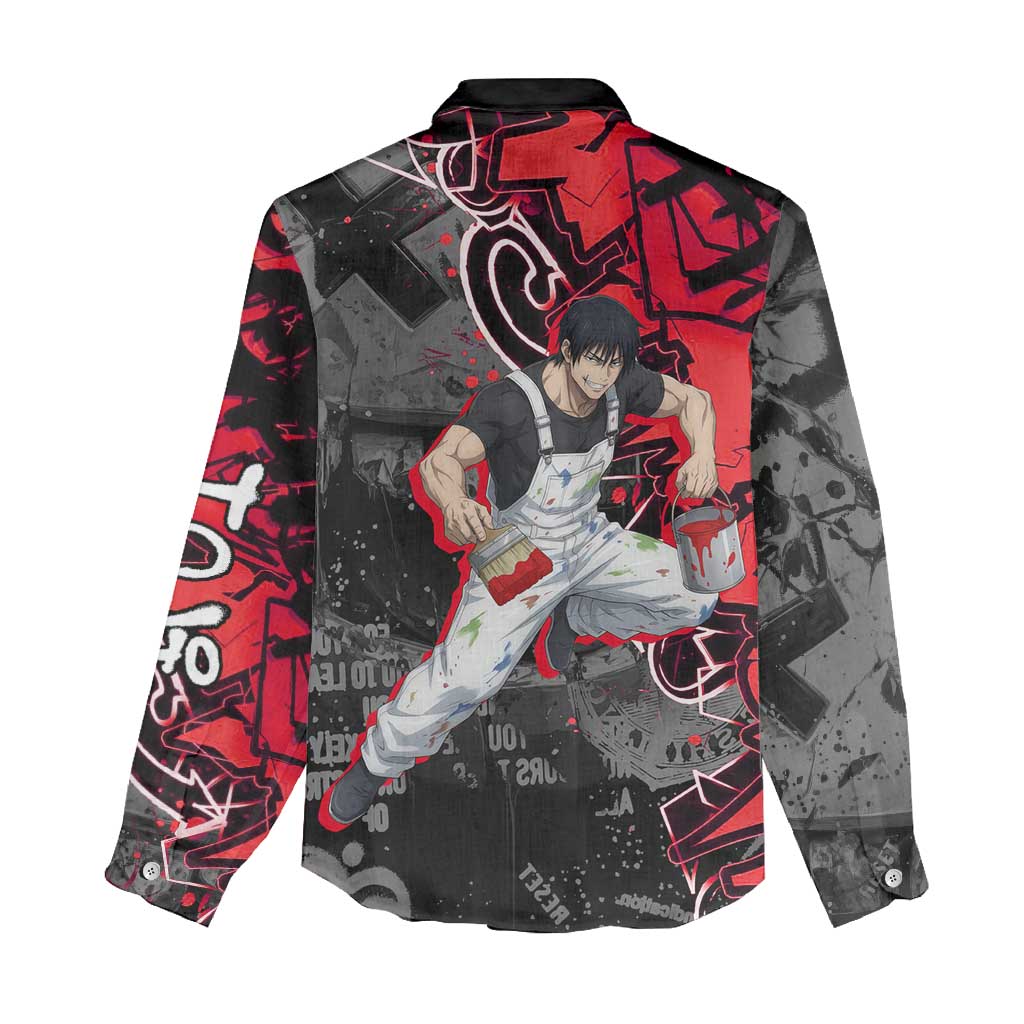 Toji Fushiguro Women Casual Shirt Urban Graffiti Anime Style