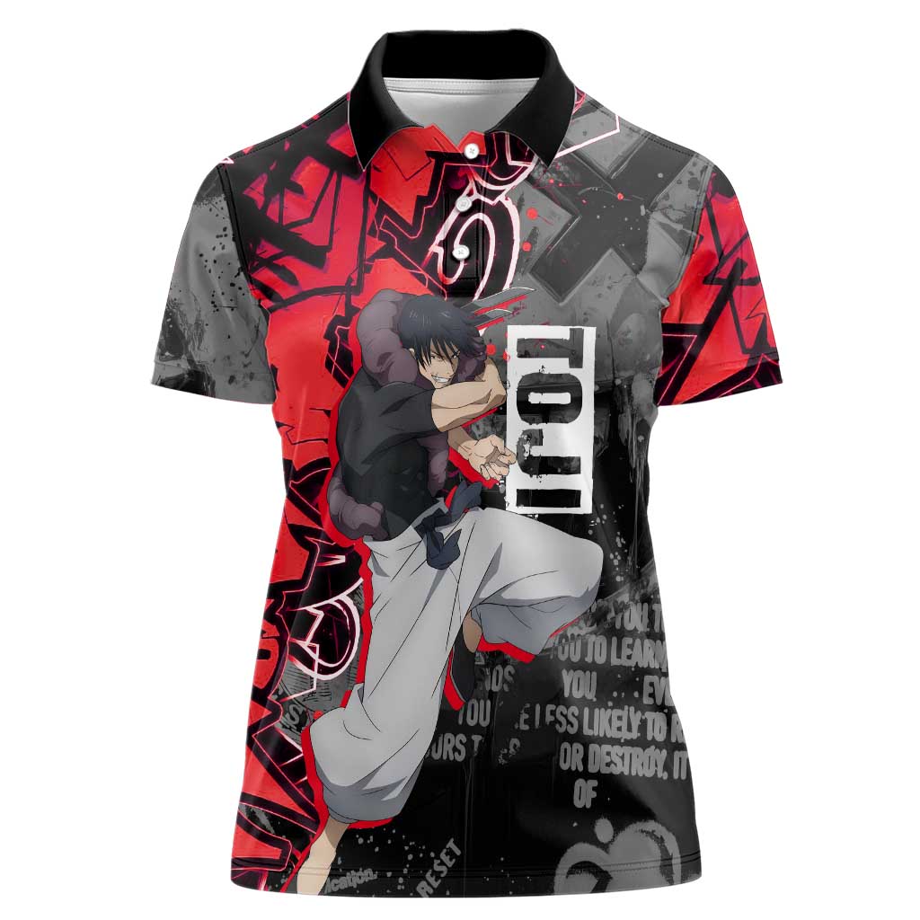 Toji Fushiguro Women Polo Shirt Urban Graffiti Anime Style