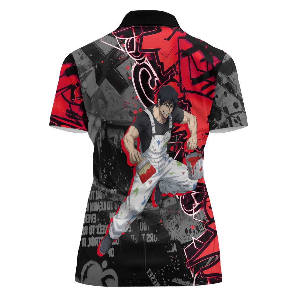Toji Fushiguro Women Polo Shirt Urban Graffiti Anime Style