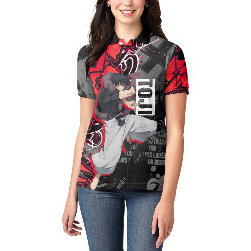 Toji Fushiguro Women Polo Shirt Urban Graffiti Anime Style