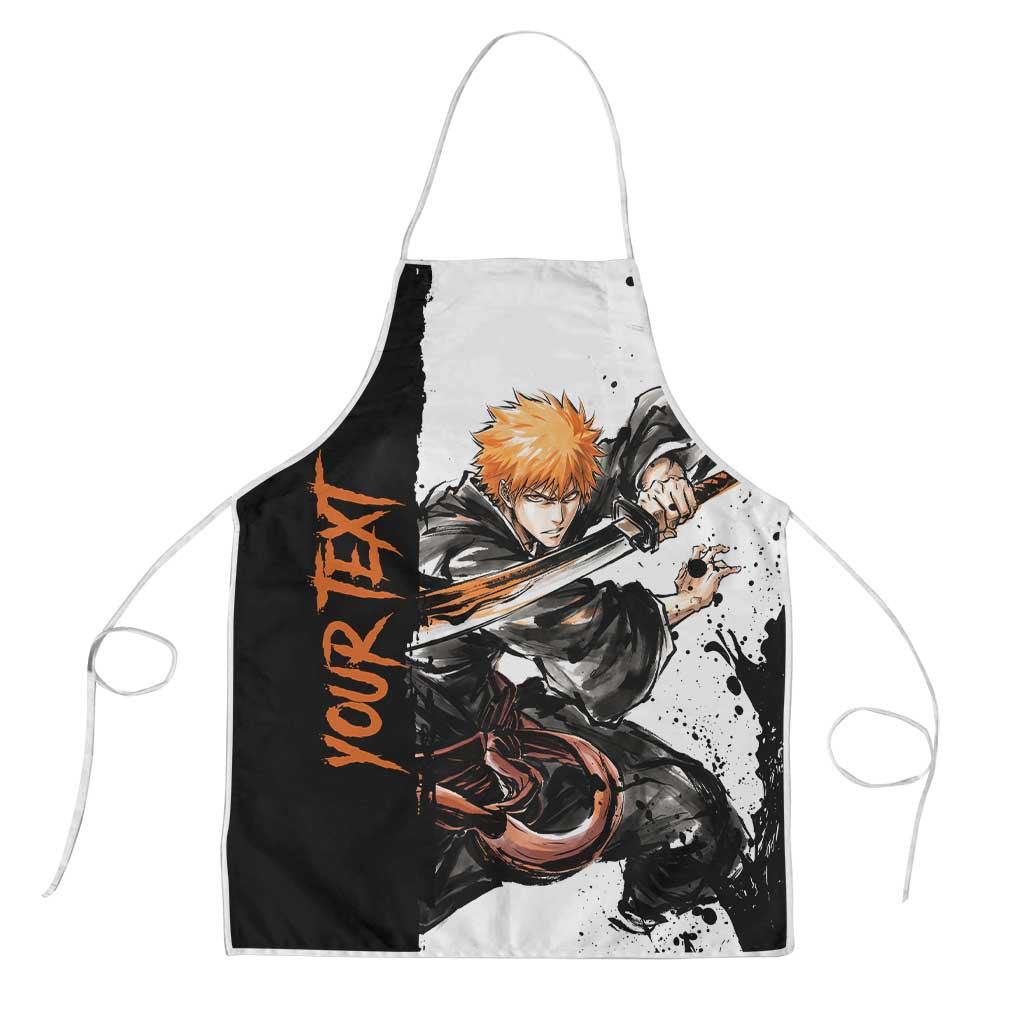 Personalized Ichigo Kurosaki Apron Ink Splash Anime Brush Style
