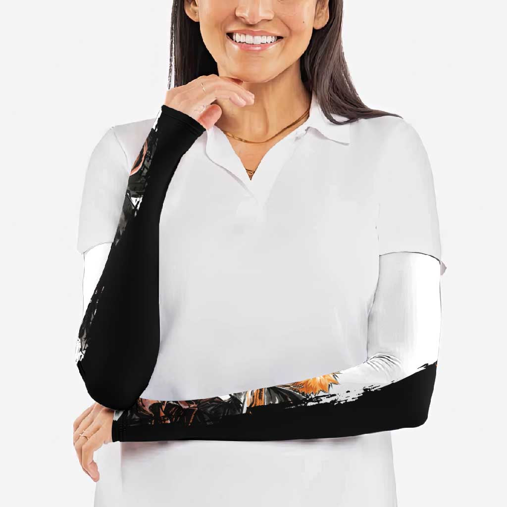 Personalized Ichigo Kurosaki Arm Sleeves Ink Splash Anime Brush Style