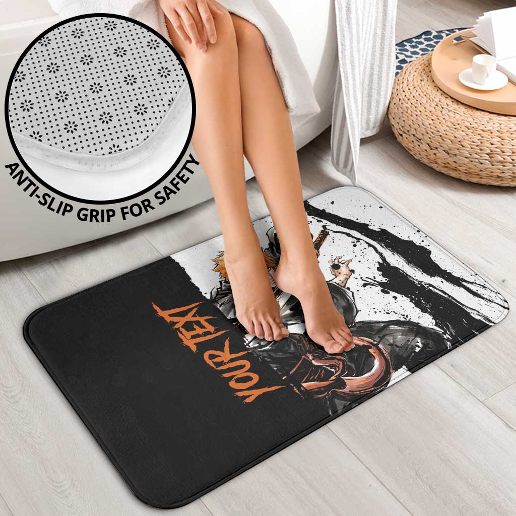 Personalized Ichigo Kurosaki Bathroom Set Ink Splash Anime Brush Style