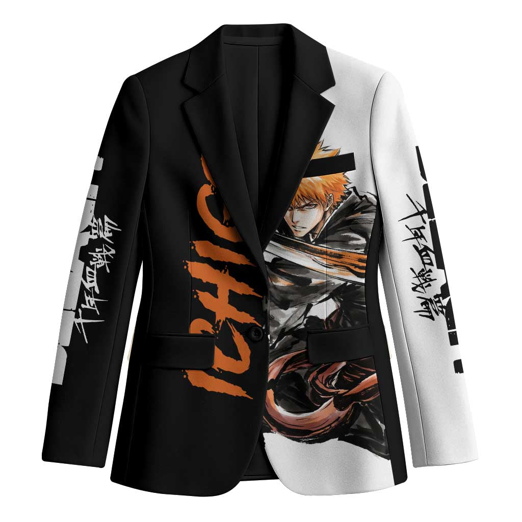 Personalized Ichigo Kurosaki Blazer Ink Splash Anime Brush Style