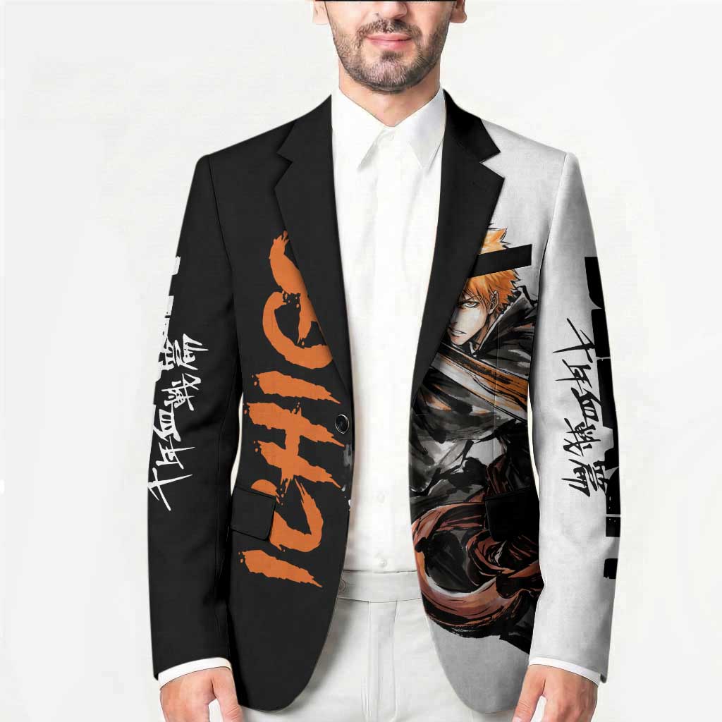 Personalized Ichigo Kurosaki Blazer Ink Splash Anime Brush Style