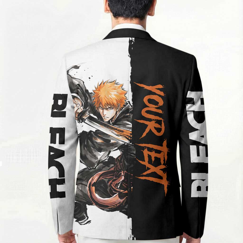 Personalized Ichigo Kurosaki Blazer Ink Splash Anime Brush Style