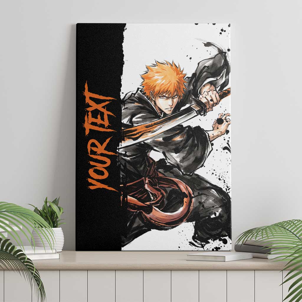 Personalized Ichigo Kurosaki Canvas Wall Art Ink Splash Anime Brush Style
