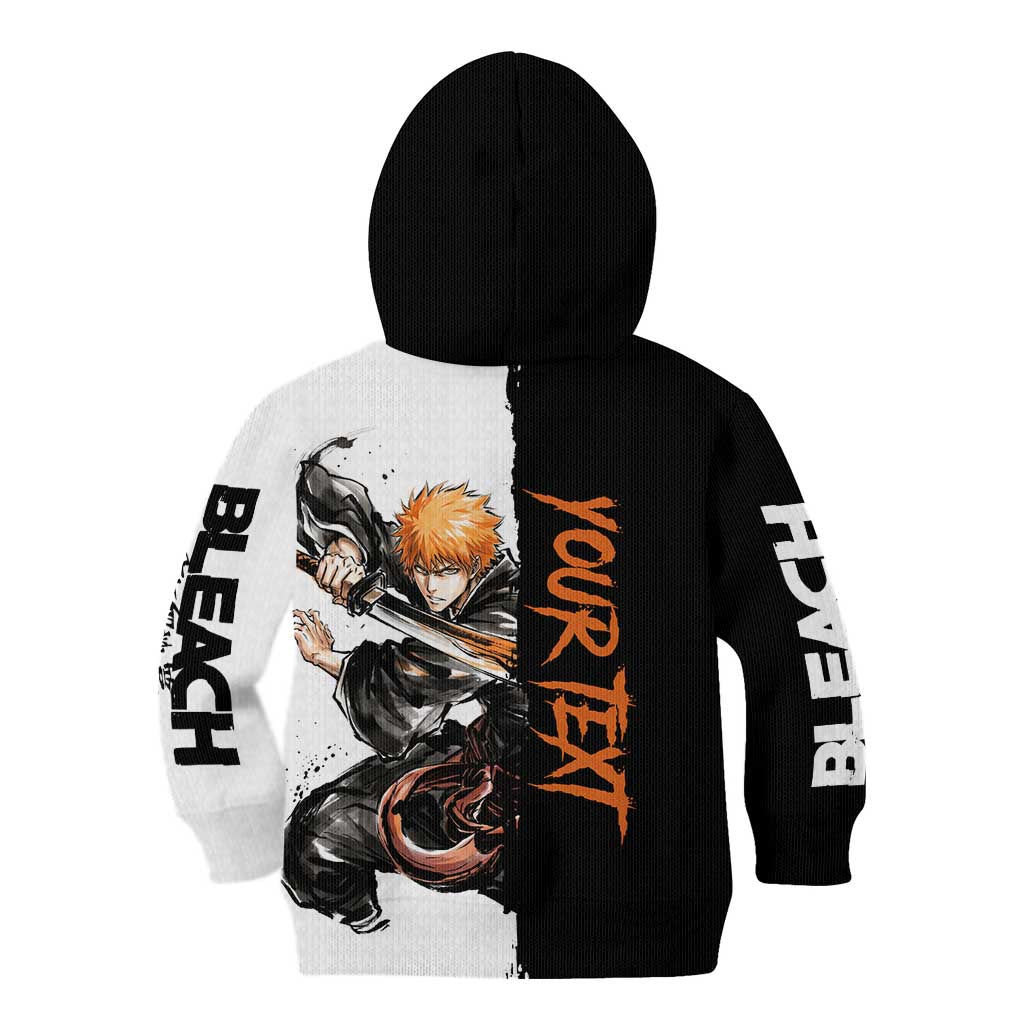 Personalized Ichigo Kurosaki Kid Hoodie Ink Splash Anime Brush Style