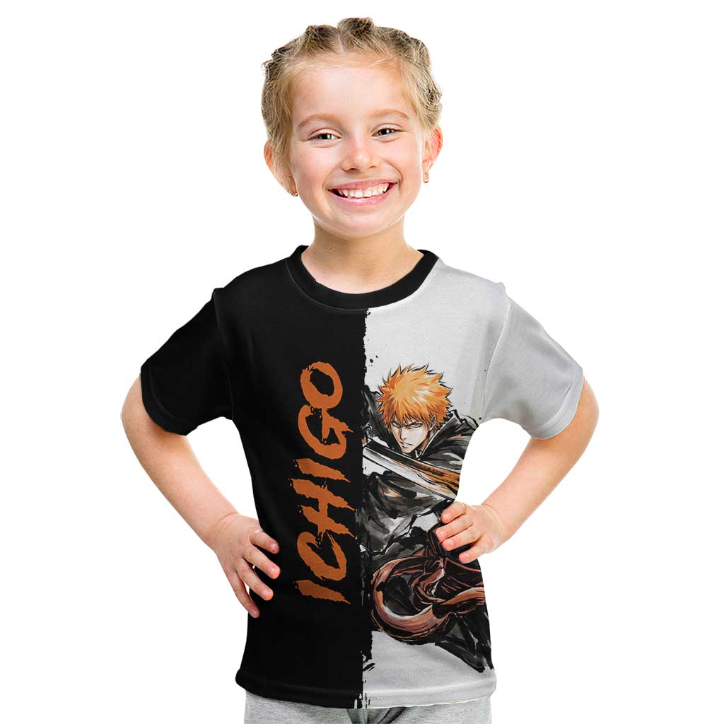 Personalized Ichigo Kurosaki Kid T Shirt Ink Splash Anime Brush Style