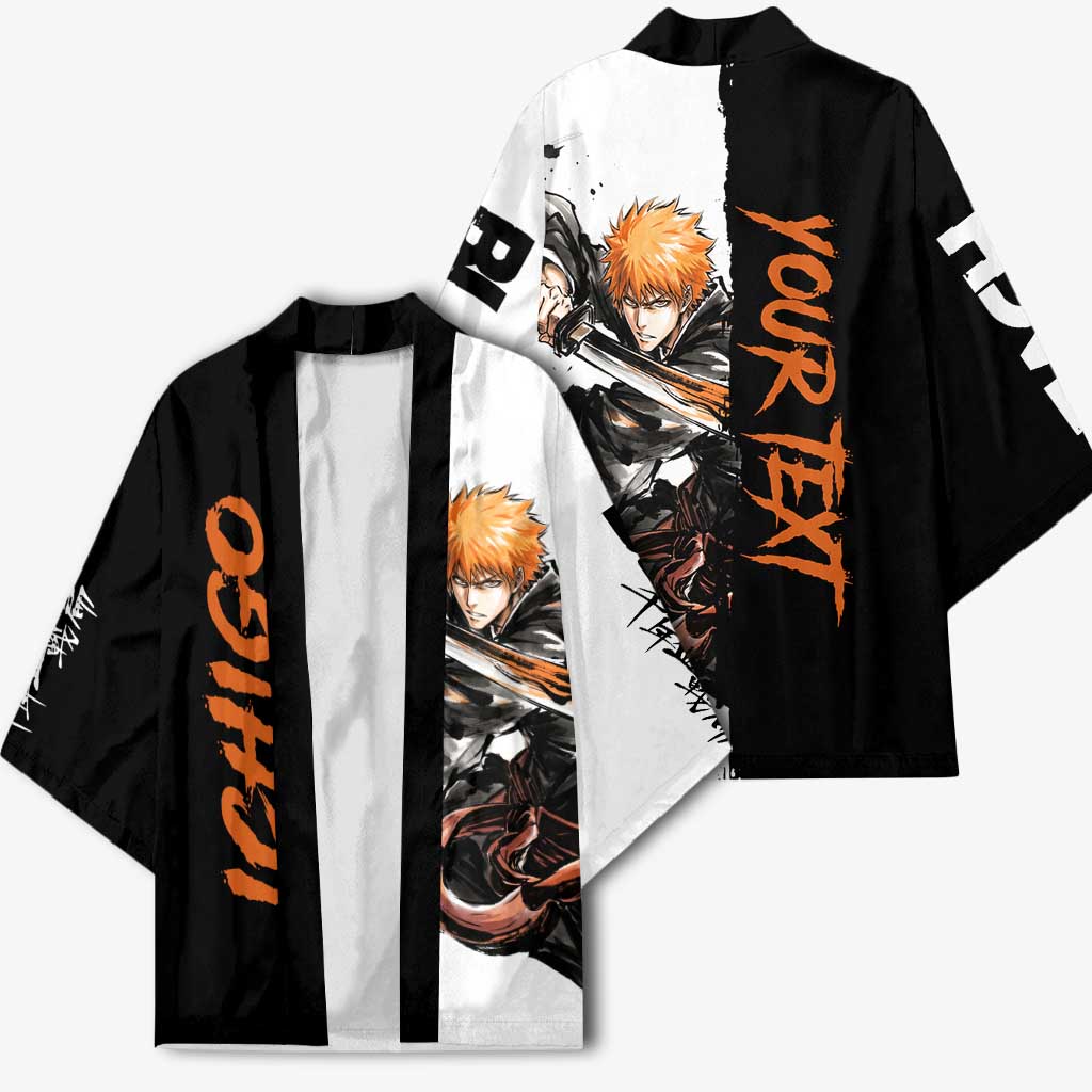 Personalized Ichigo Kurosaki Kimono Ink Splash Anime Brush Style