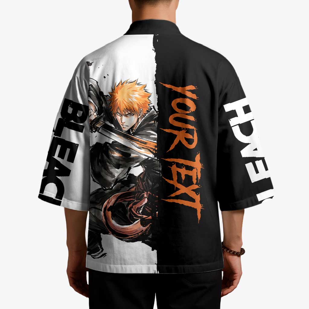 Personalized Ichigo Kurosaki Kimono Ink Splash Anime Brush Style