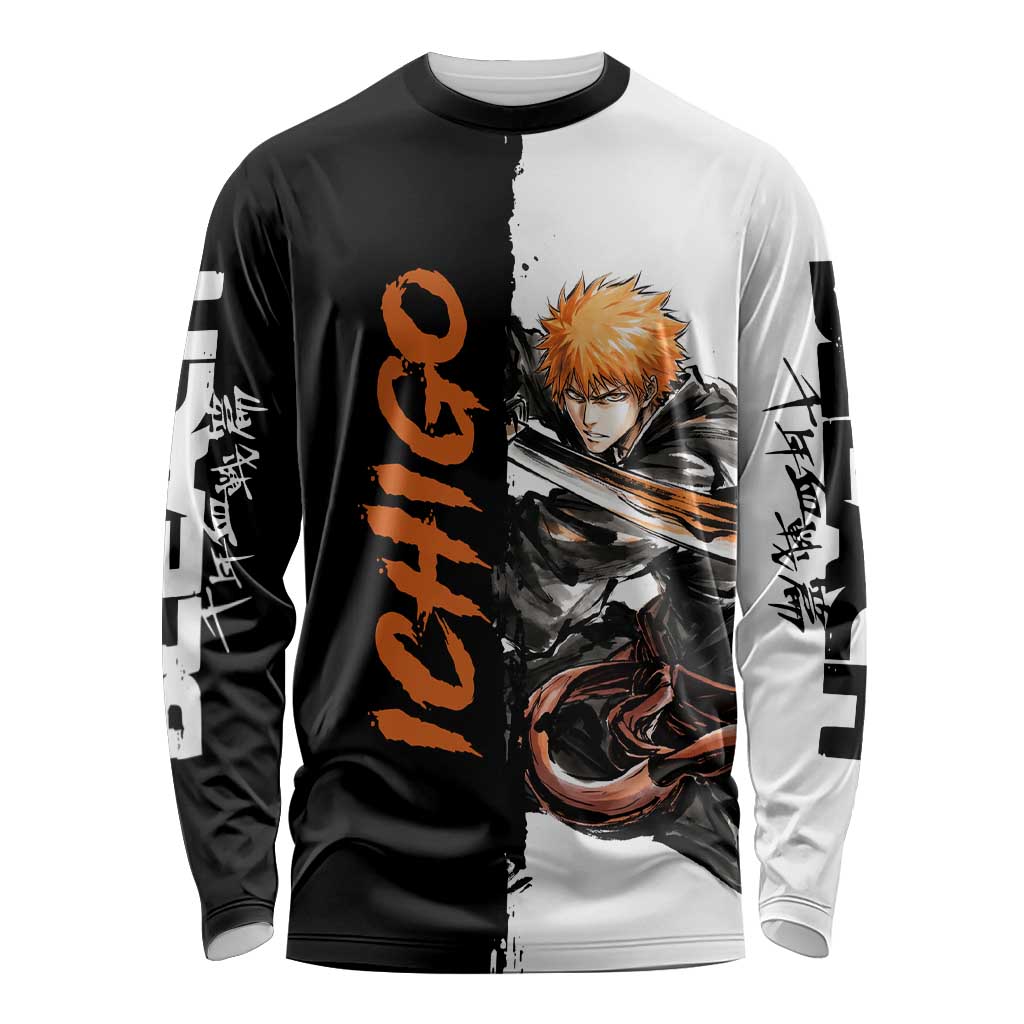 Personalized Ichigo Kurosaki Long Sleeve Shirt Ink Splash Anime Brush Style