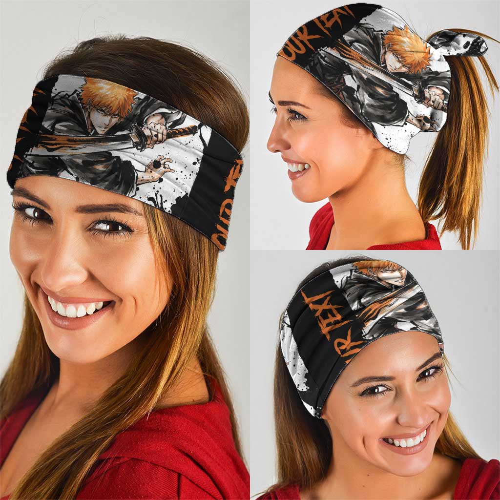 Personalized Ichigo Kurosaki Neck Gaiter Ink Splash Anime Brush Style