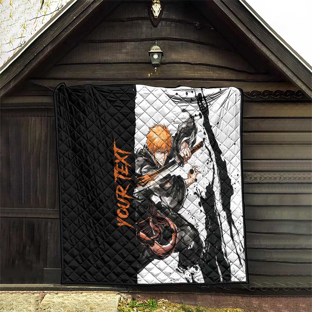 Personalized Ichigo Kurosaki Quilt Ink Splash Anime Brush Style