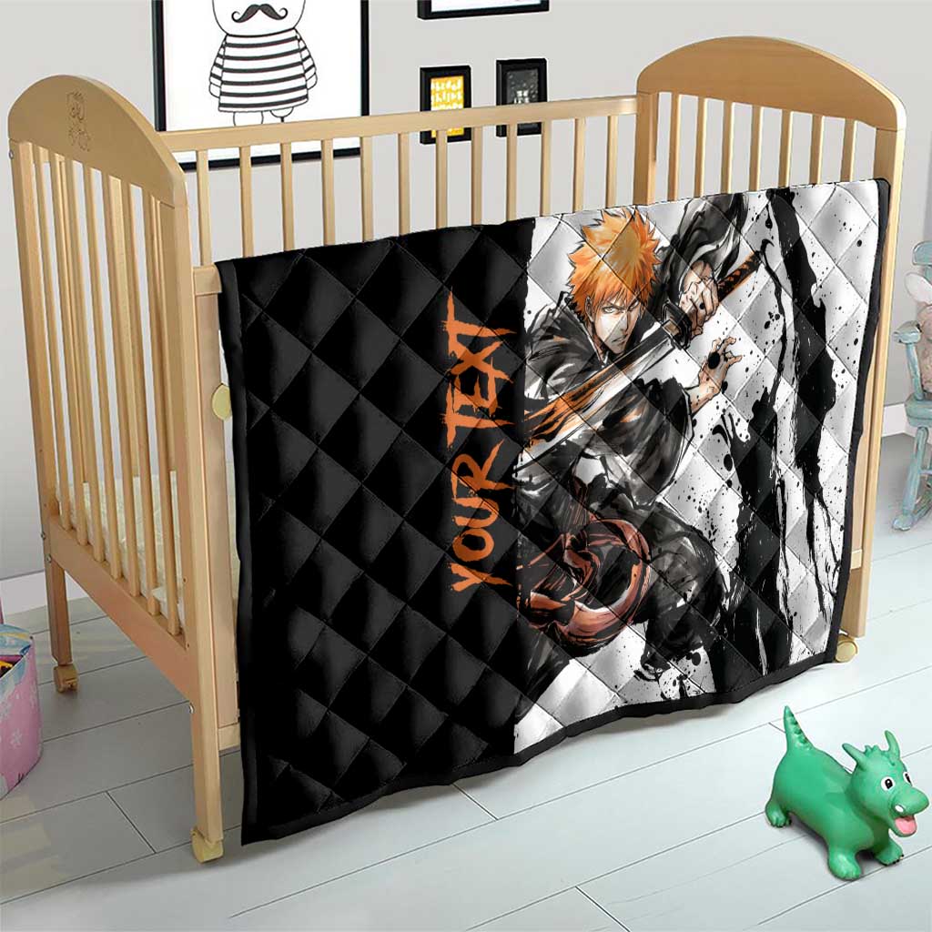 Personalized Ichigo Kurosaki Quilt Ink Splash Anime Brush Style