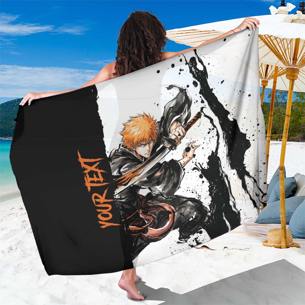 Personalized Ichigo Kurosaki Sarong Ink Splash Anime Brush Style
