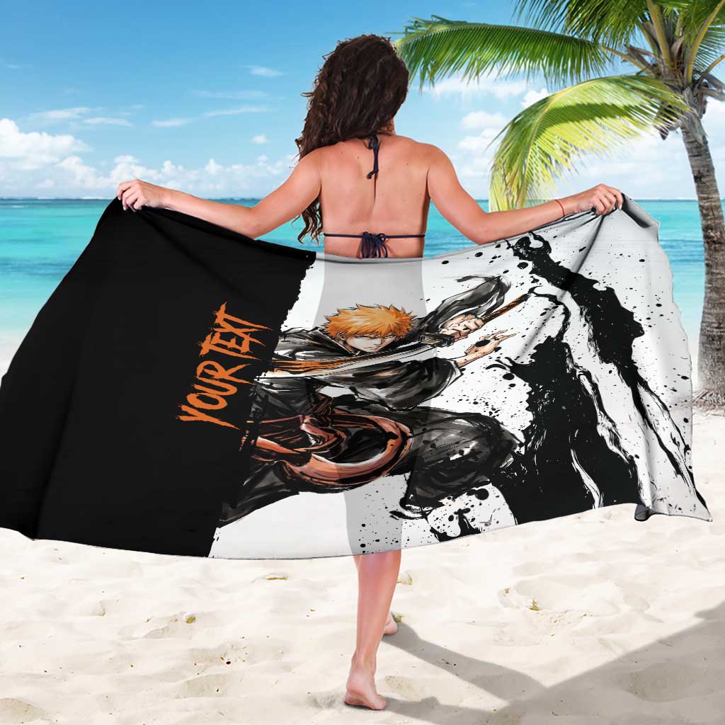 Personalized Ichigo Kurosaki Sarong Ink Splash Anime Brush Style