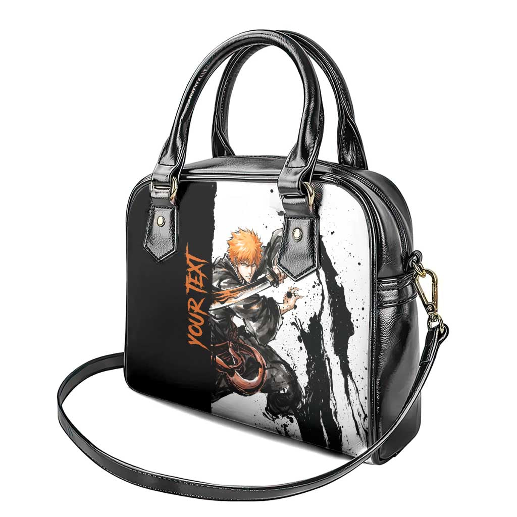 Personalized Ichigo Kurosaki Shoulder Handbag Ink Splash Anime Brush Style