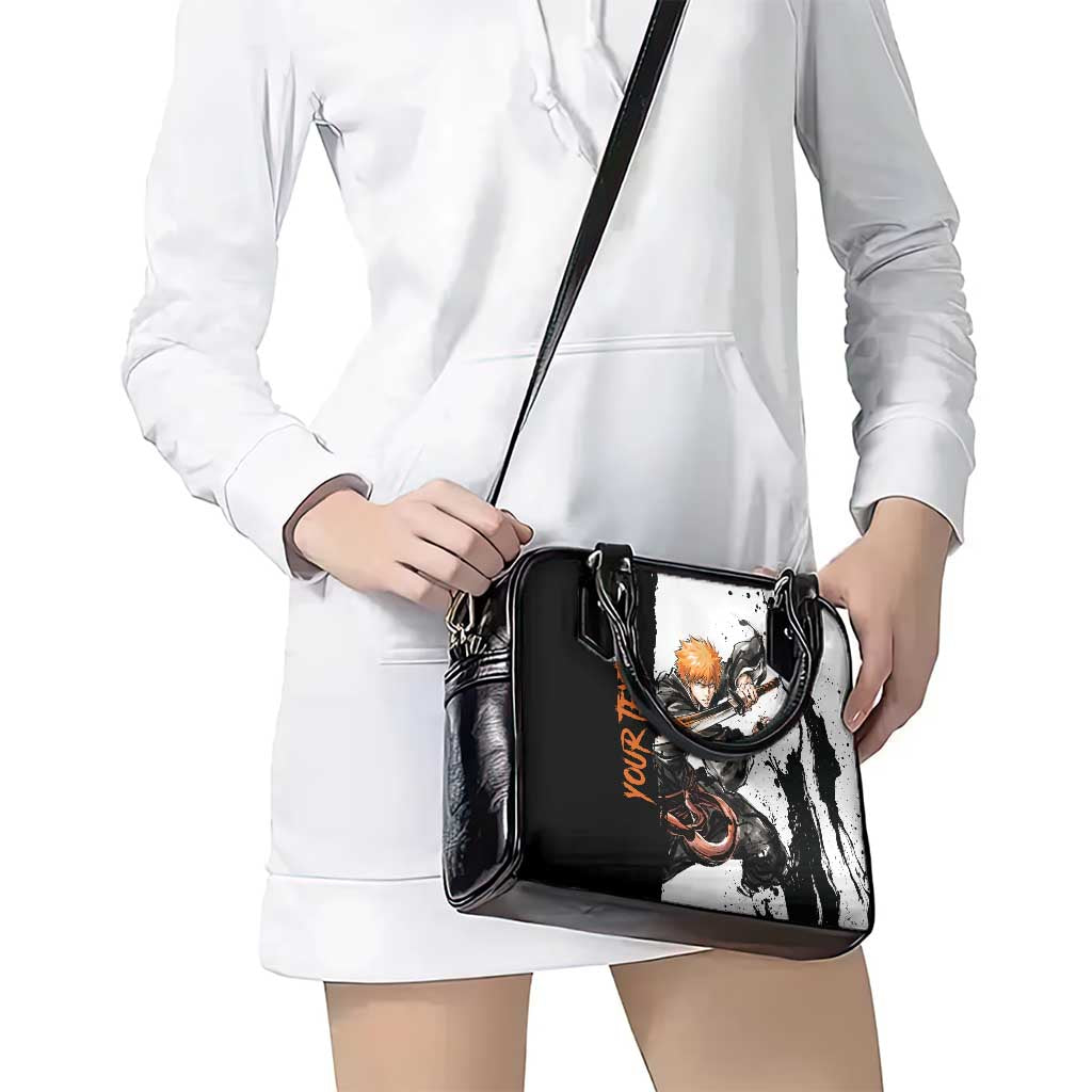 Personalized Ichigo Kurosaki Shoulder Handbag Ink Splash Anime Brush Style