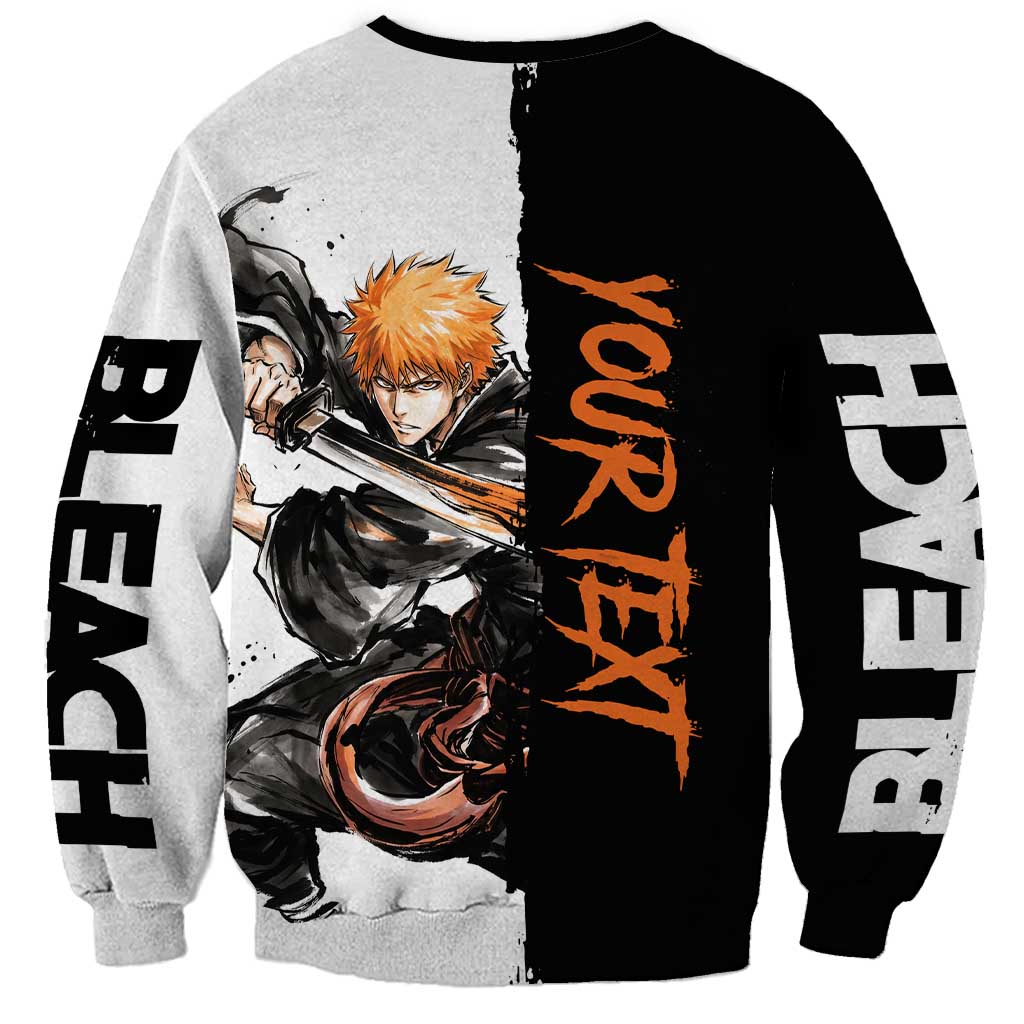 Personalized Ichigo Kurosaki Sweatshirt Ink Splash Anime Brush Style