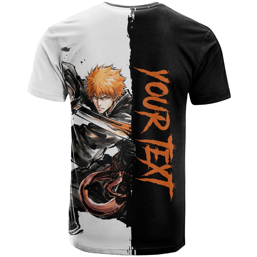 Personalized Ichigo Kurosaki T Shirt Ink Splash Anime Brush Style
