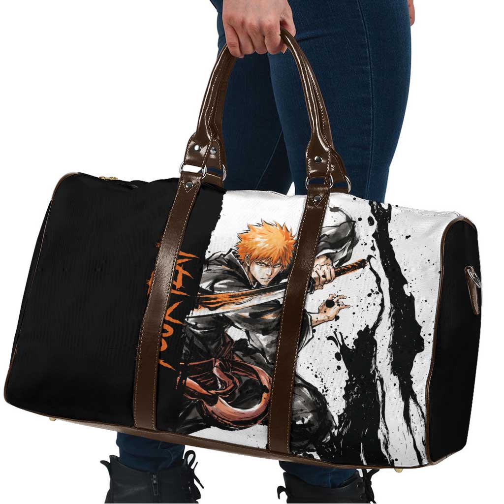 Personalized Ichigo Kurosaki Travel Bag Ink Splash Anime Brush Style