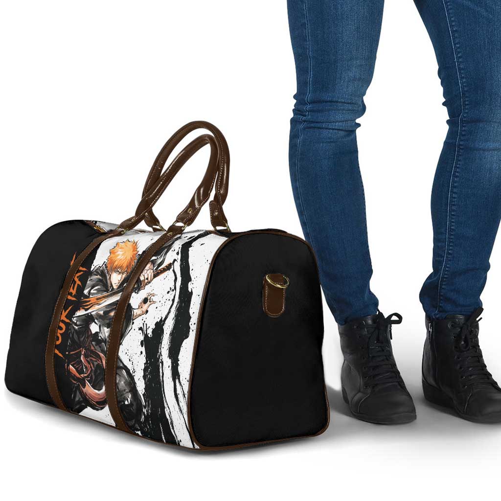 Personalized Ichigo Kurosaki Travel Bag Ink Splash Anime Brush Style