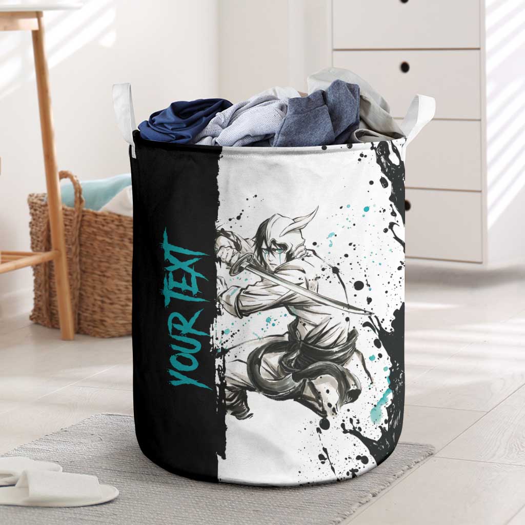 Personalized Ulquiorra Cifer Laundry Basket Ink Splash Anime Brush Style