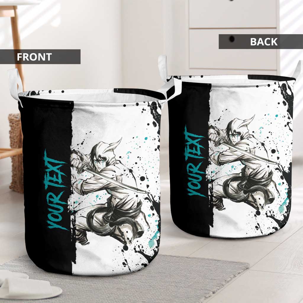 Personalized Ulquiorra Cifer Laundry Basket Ink Splash Anime Brush Style