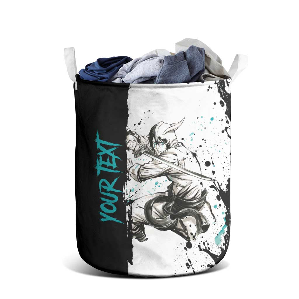 Personalized Ulquiorra Cifer Laundry Basket Ink Splash Anime Brush Style