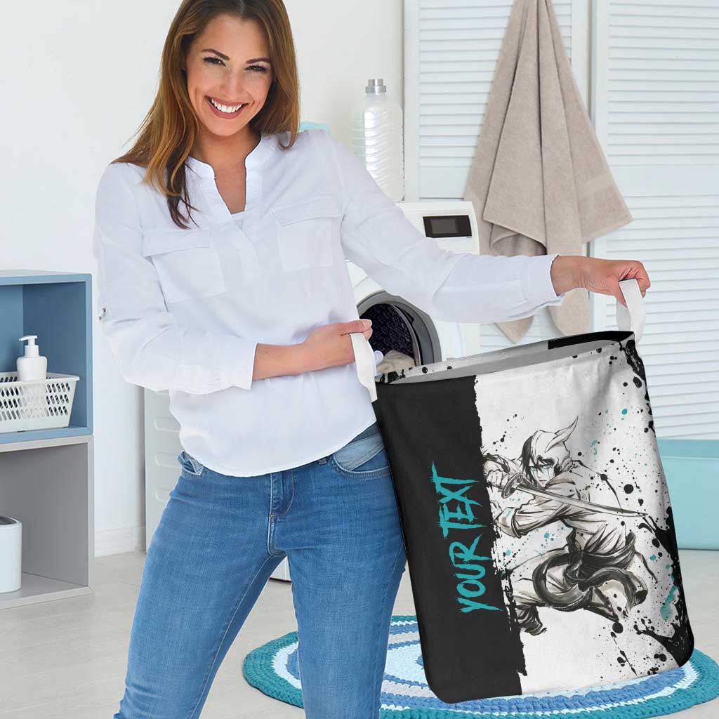 Personalized Ulquiorra Cifer Laundry Basket Ink Splash Anime Brush Style