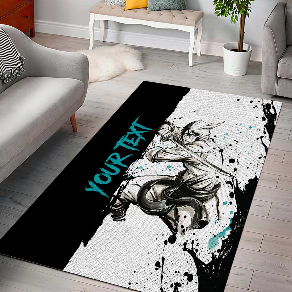 Personalized Ulquiorra Cifer Area Rug Ink Splash Anime Brush Style